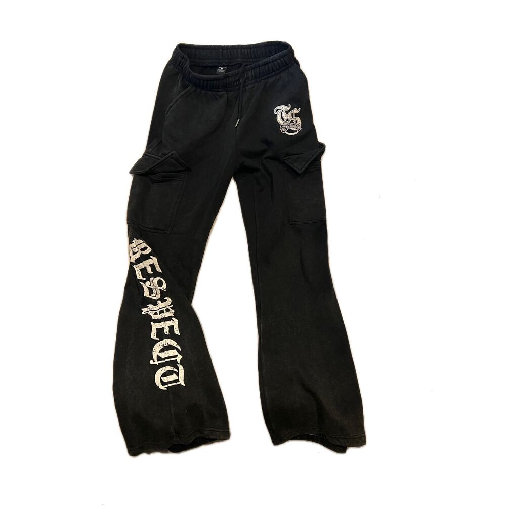 Red Fox Heavy Duty Baggy Wide Leg Cargo Sweatpants Mens Med